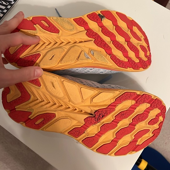 Hoka Light Blue and Orange Athletic Shoes - Picture 6 of 6